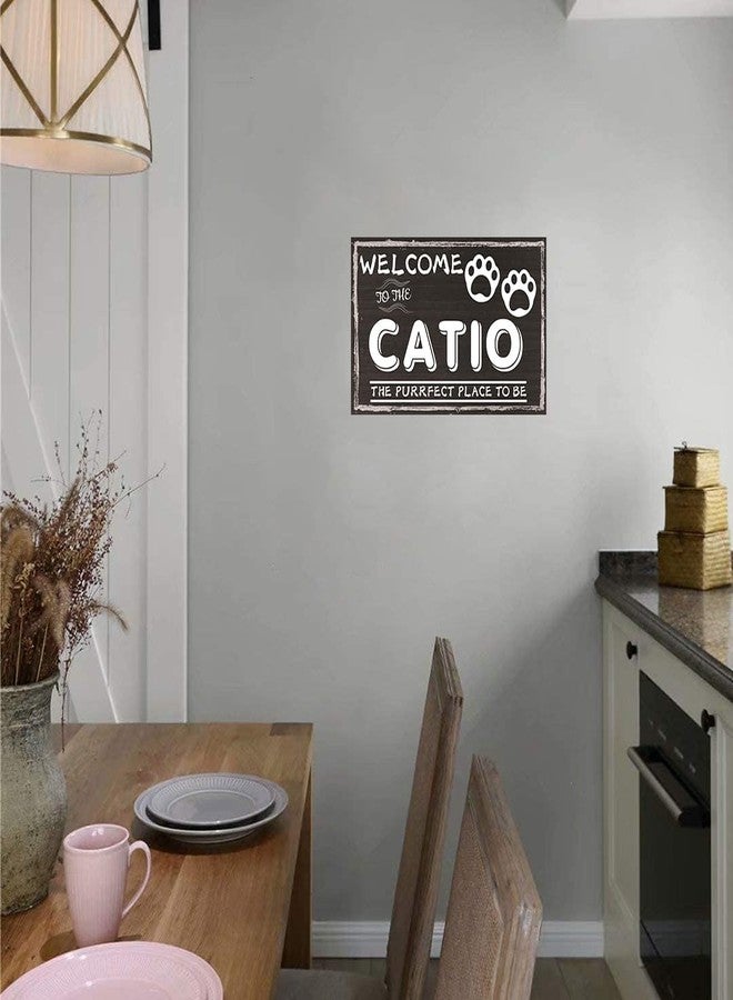 Cusde Catio Accessories Funny Welcome To The Catio Poster Vintage The Purrfect Place to Be Metal Sign Cat Decor Gift For Cat Lovers Yard Home 8x12 Inch - Image 4